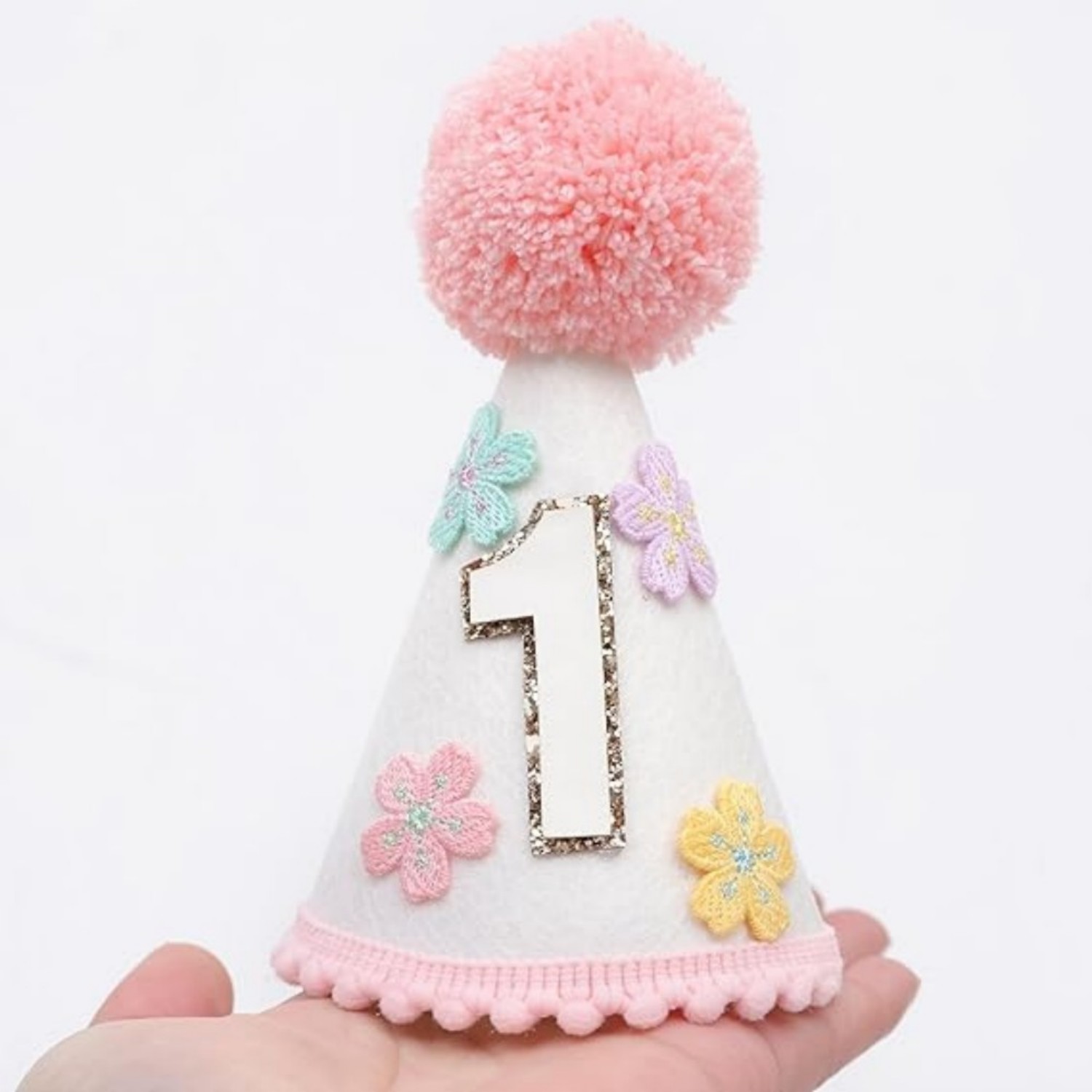 Party Hat Cone - Kleurrijke bloemige kegelvormige verjaardagshoed, schattige en
