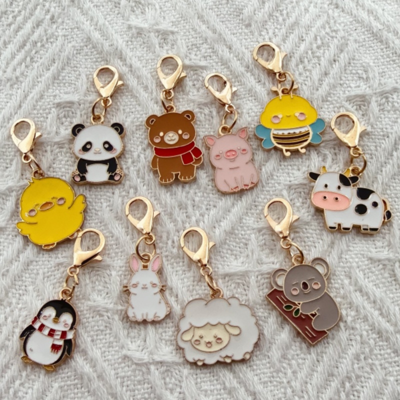 Party Favor Bag - 10 stuks legering sleutelhanger met cartoon