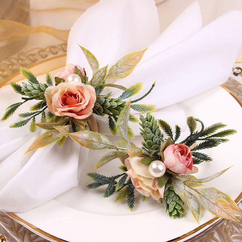 Party Event Supplier - Servetringen Houder Rose & Pine Cone