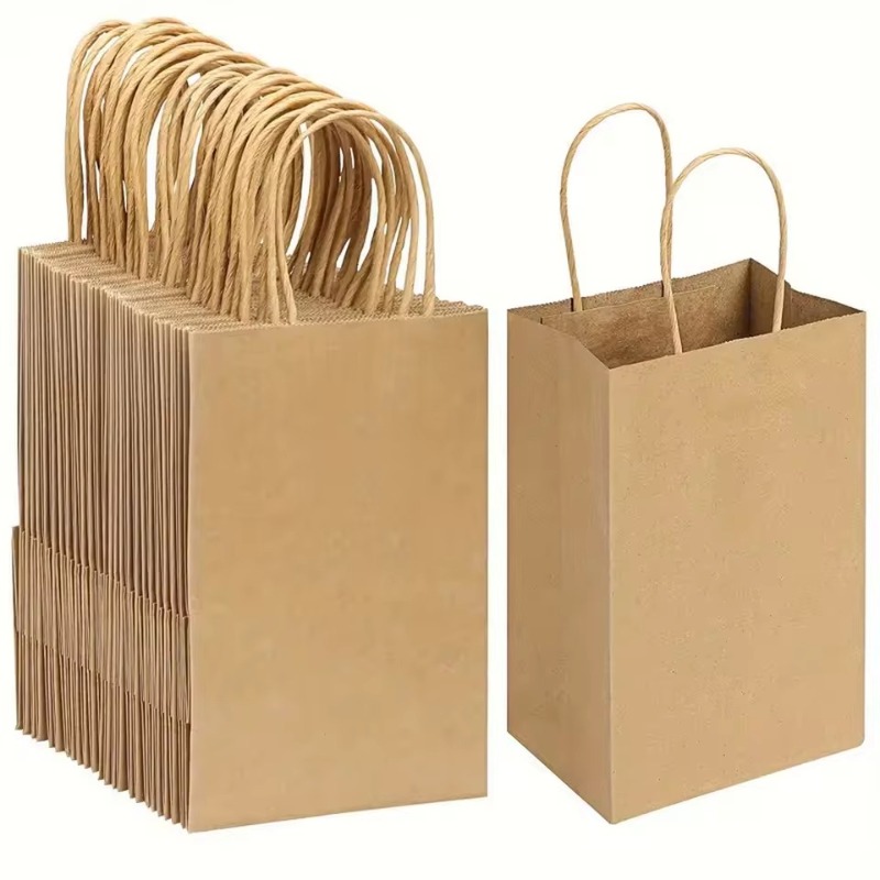 Event Party Shop - 5/10 STUKS Bruine Kraftpapieren Zakken met