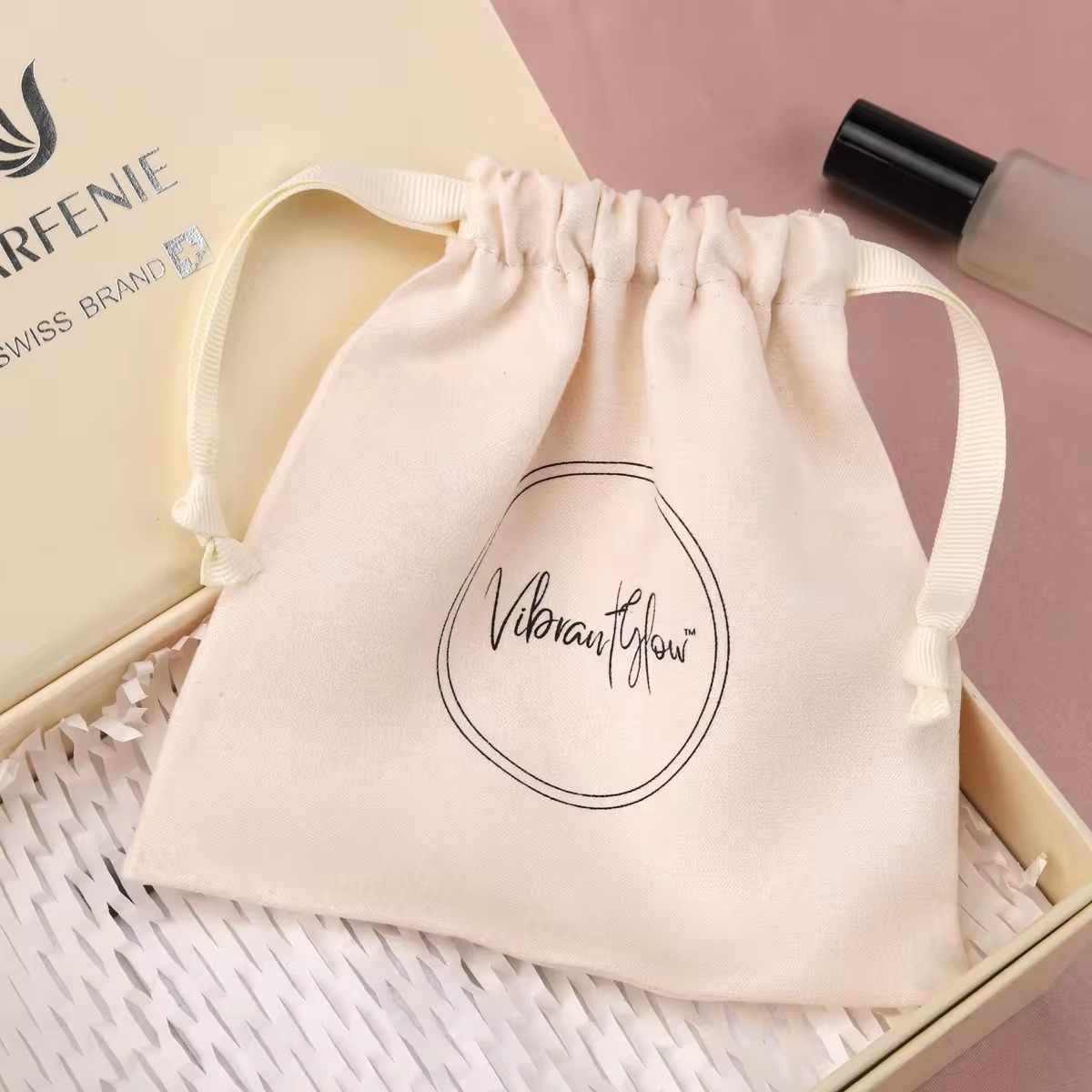 Cotton Candy Cone - Hoge Kwaliteit Beige Katoenen Tas Met