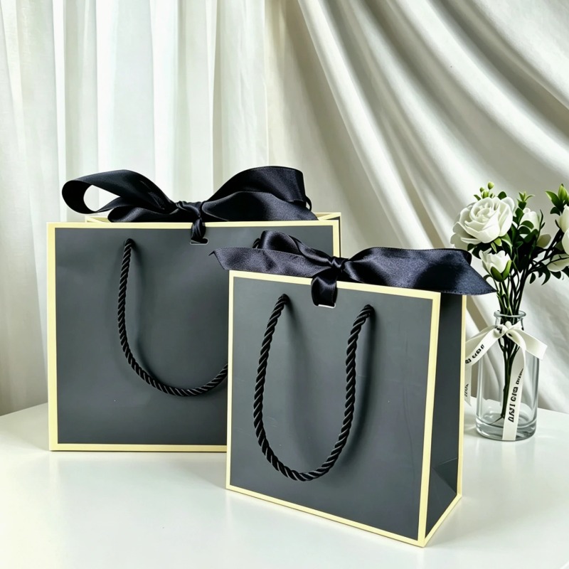 Event Party Box - Zwart-wit kraftpapieren cadeauzak voor sieraden, gouden