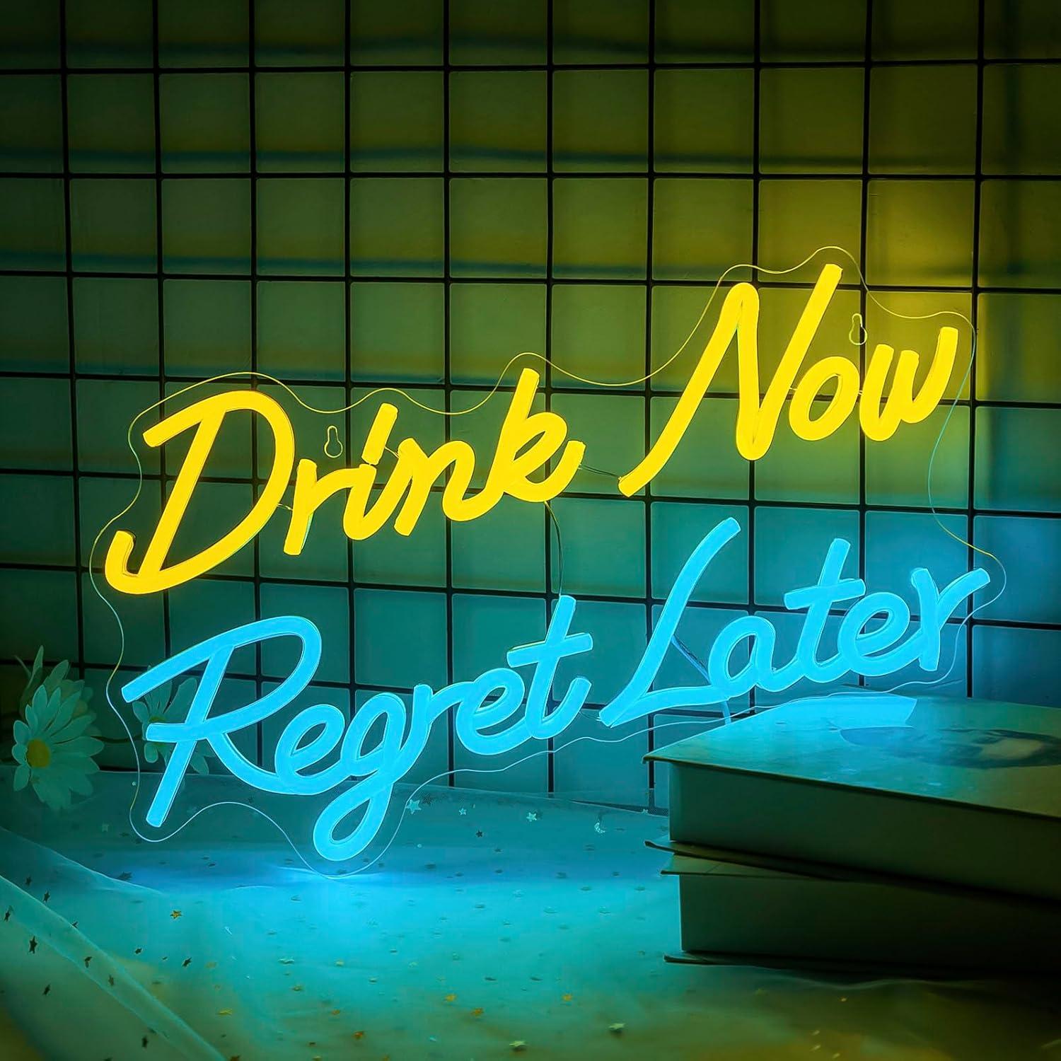 Neon Sign Party - Bier Neonbord Drink Nu Spijt Later