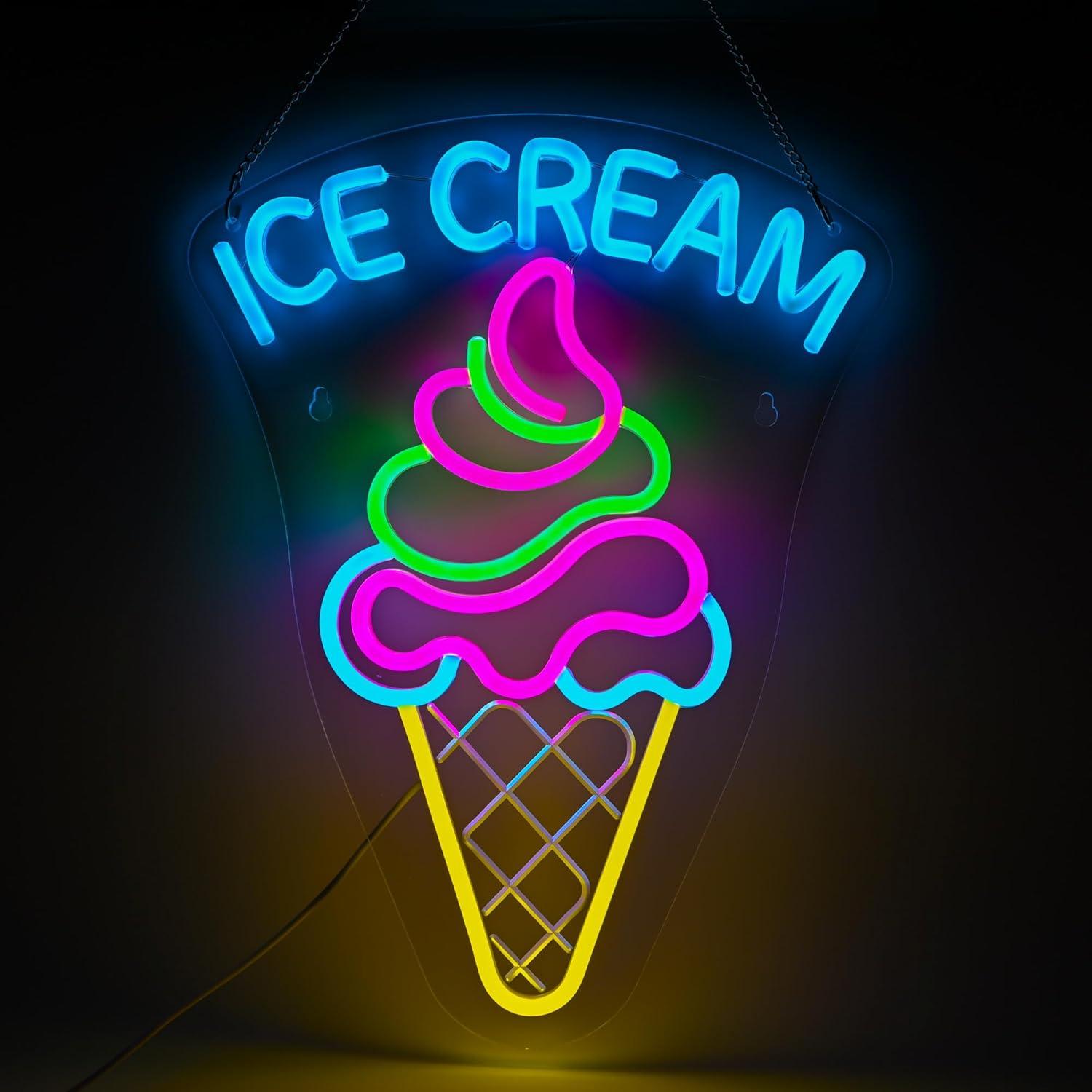 Neon Sign Party - Dimbare LED-lichtreclame voor ijsjes, dessertbar, slaapkamer,