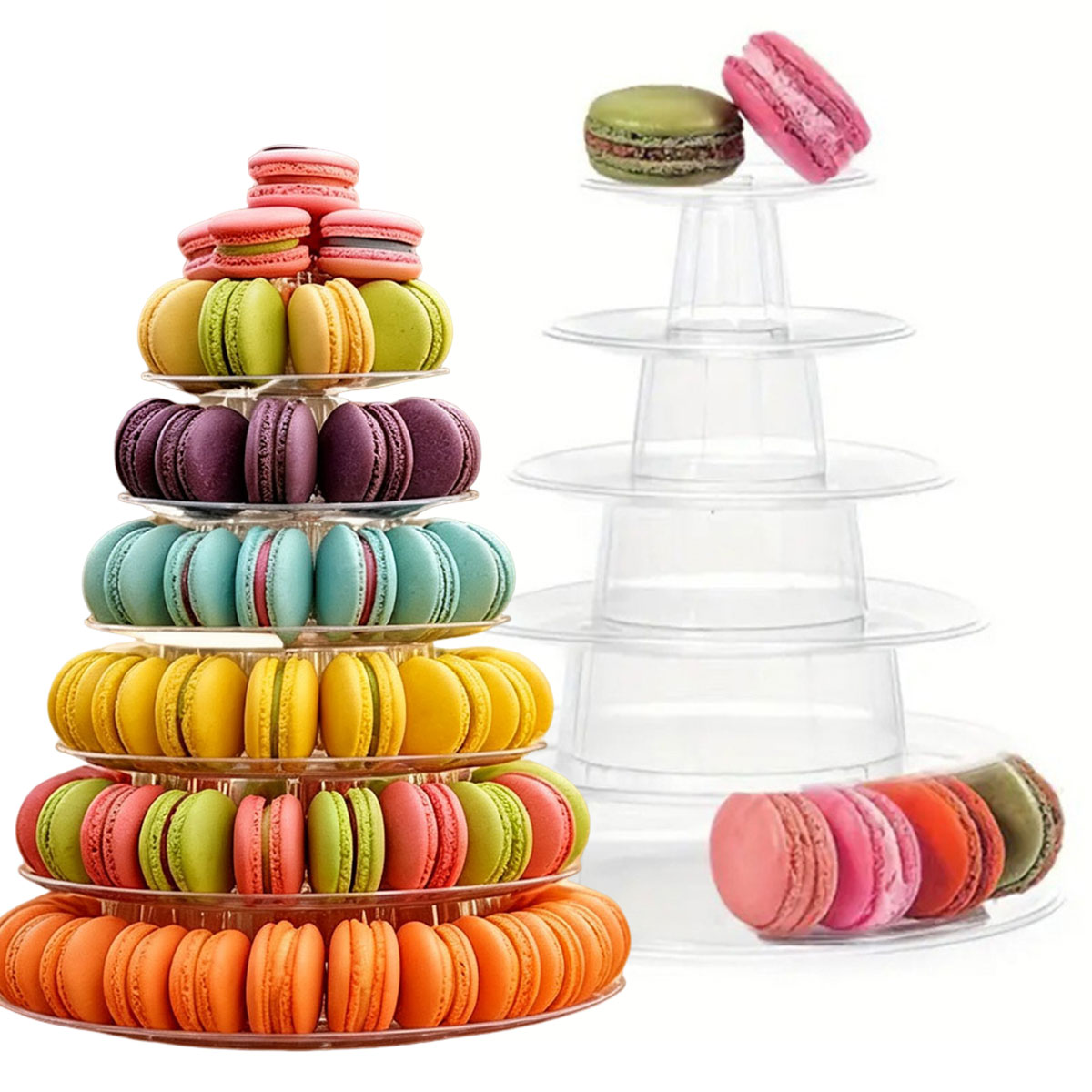 Cupcake Stand Tier - 1PC 6-laags ronde plastic transparante taartstandaard