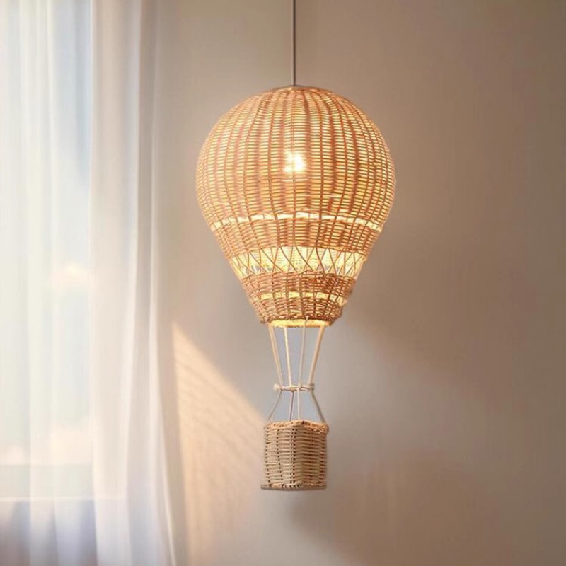 Led Balloon Light - Heteluchtballon kroonluchter LED kinderkamer rotan ambachtelijke