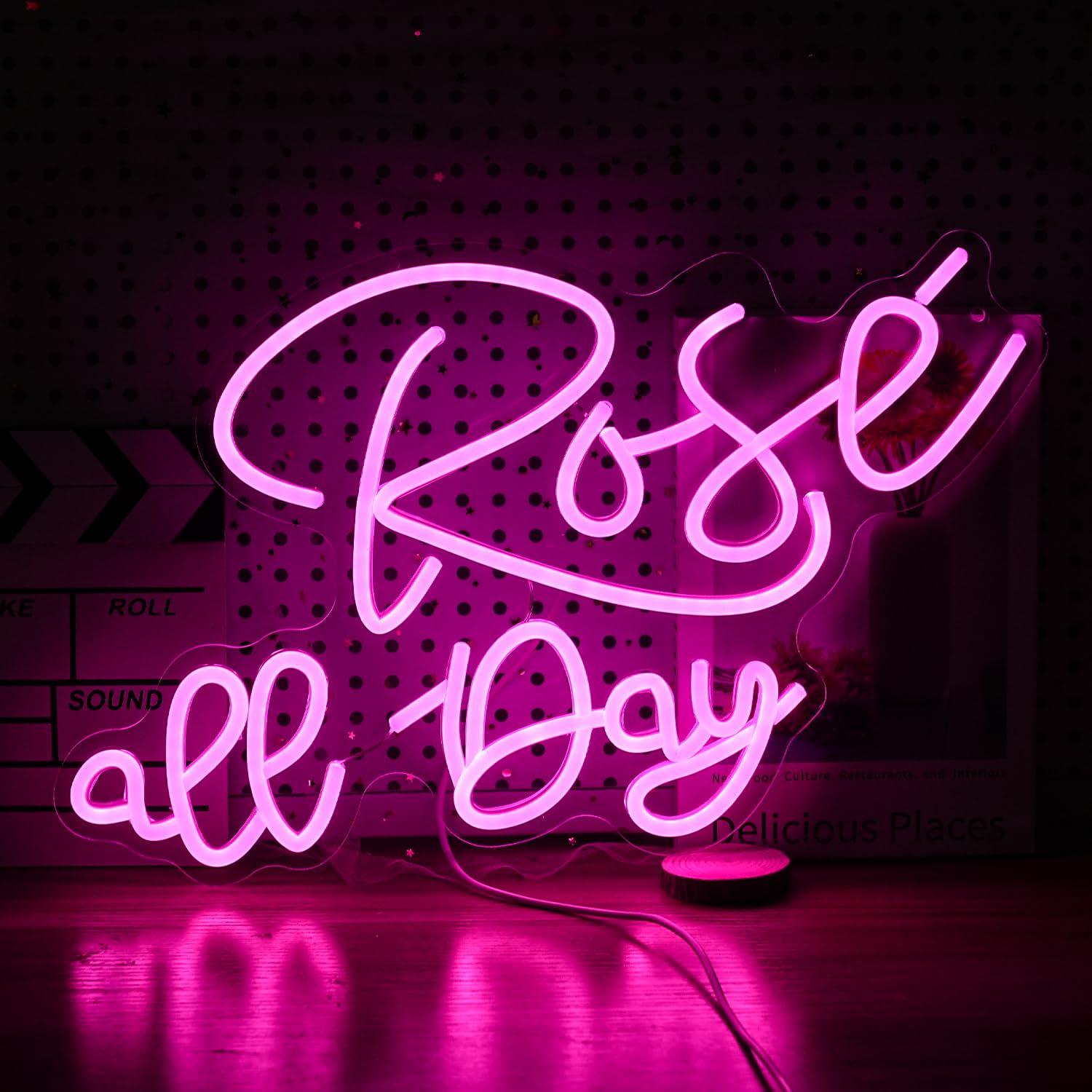 Neon Sign Party - Rose All Day Neon Sign Dimbaar
