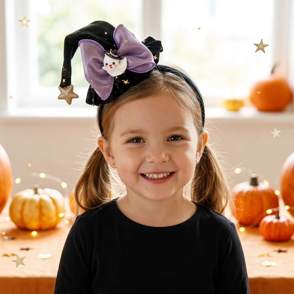 Party Hat Cone - Persoonlijkheid Ghost Halloween Heksenhoed Hoofdband Strik