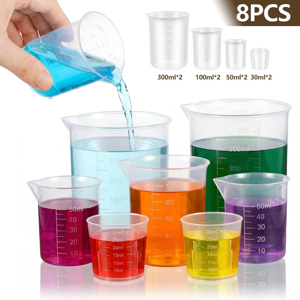 8 Stuks Plastic Maatbeker Set  - Plastic Cup 50Pcs recensie en prijs