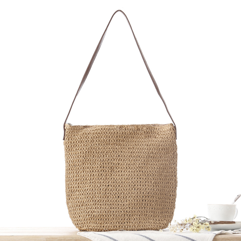 Strooien schoudertas geweven s - Paper Straw Color recensie en prijs