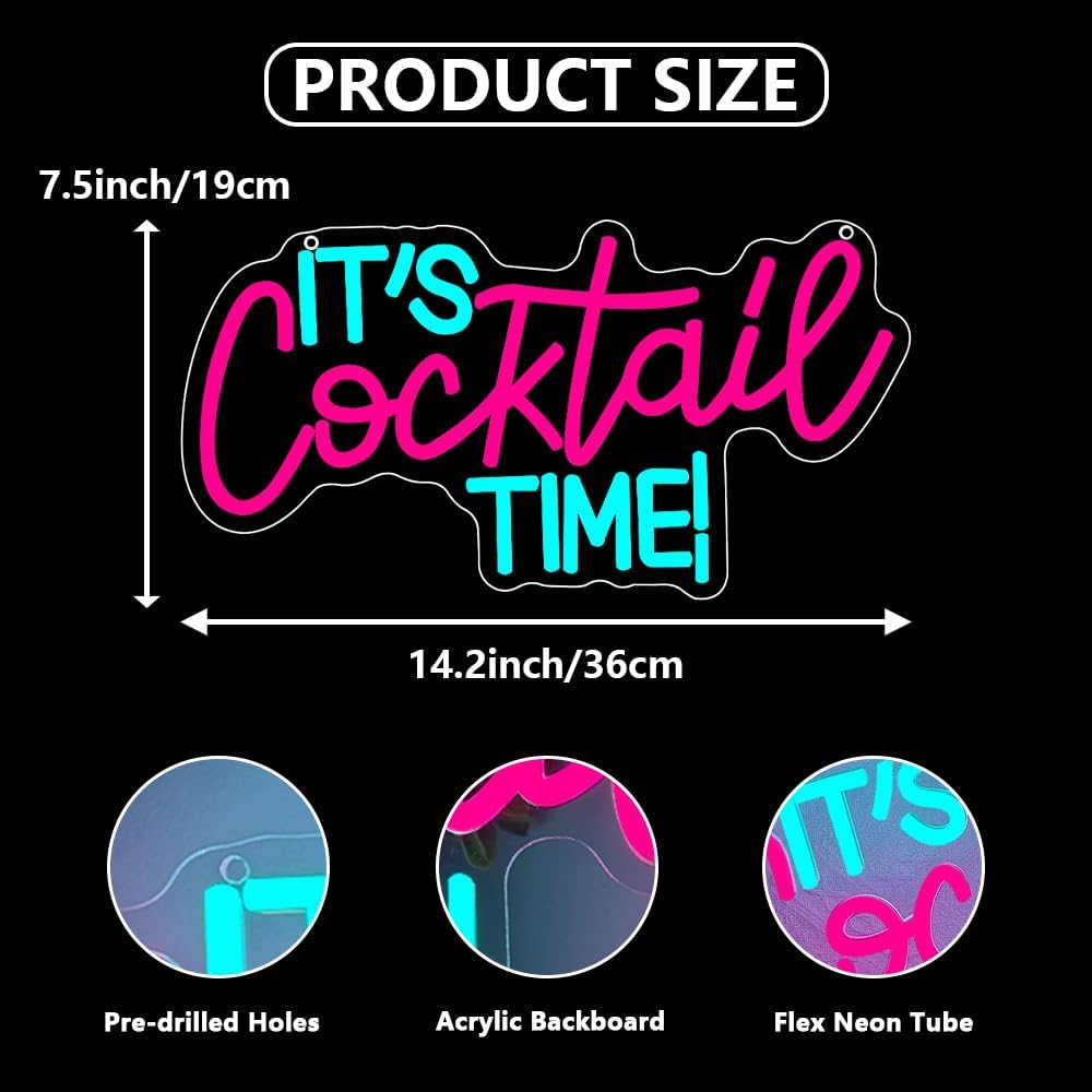 Cocktails Neon Sign USB-aanged - Neon Sign Party recensie en prijs