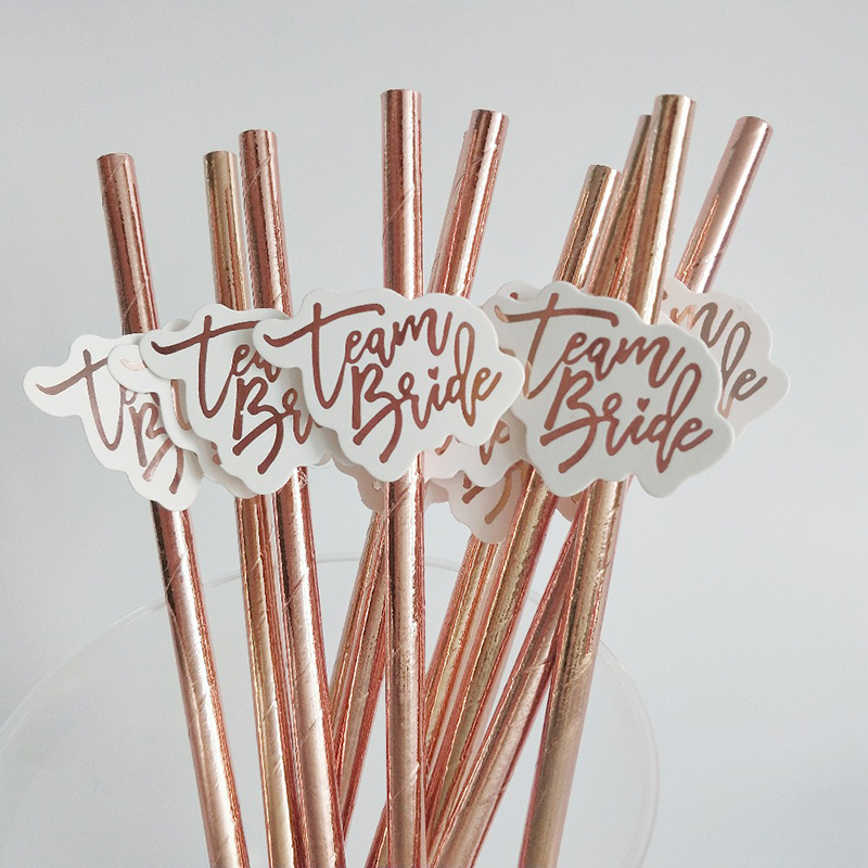 10 Stuks Team Bruid Rose Goud  - Paper Straw Color recensie en prijs