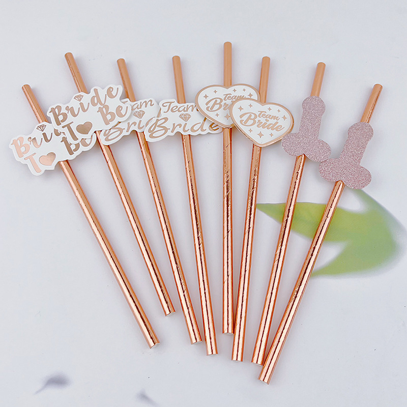 10 Stuks Team Bruid Rose Goud  - Paper Straw Color recensie en prijs