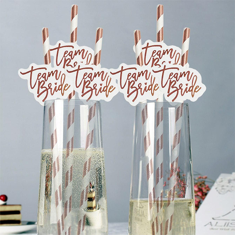 10 Stuks Team Bruid Rose Goud  - Paper Straw Color recensie en prijs