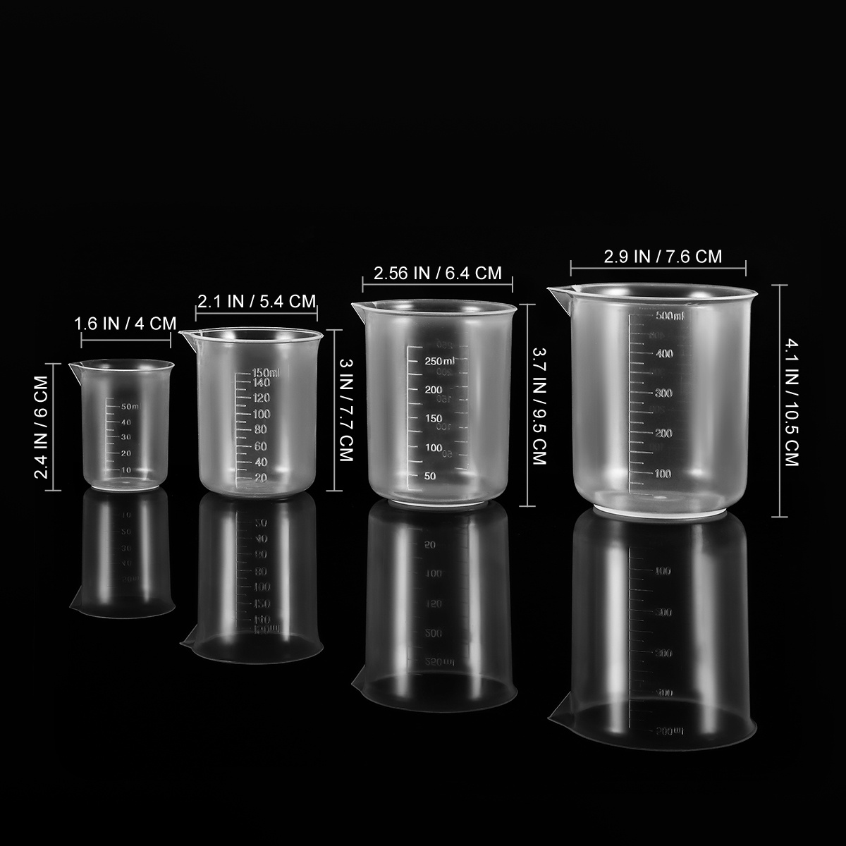 4 Stuks 50Ml 150Ml 250Ml 500Ml - Plastic Cup 50Pcs recensie en prijs