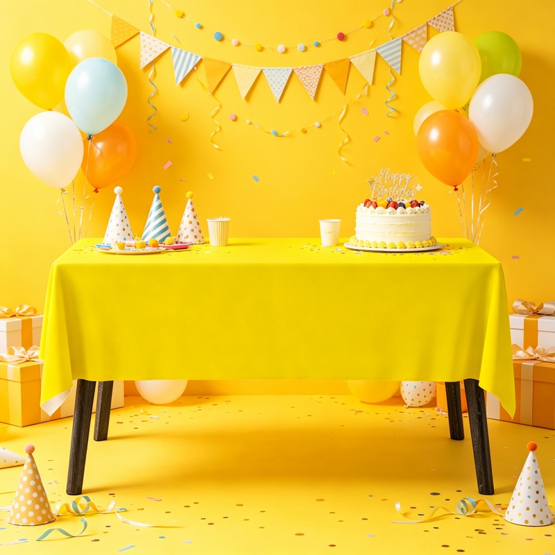 Geel tafelkleed servetset draa - Table Cloth Disposable recensie en prijs