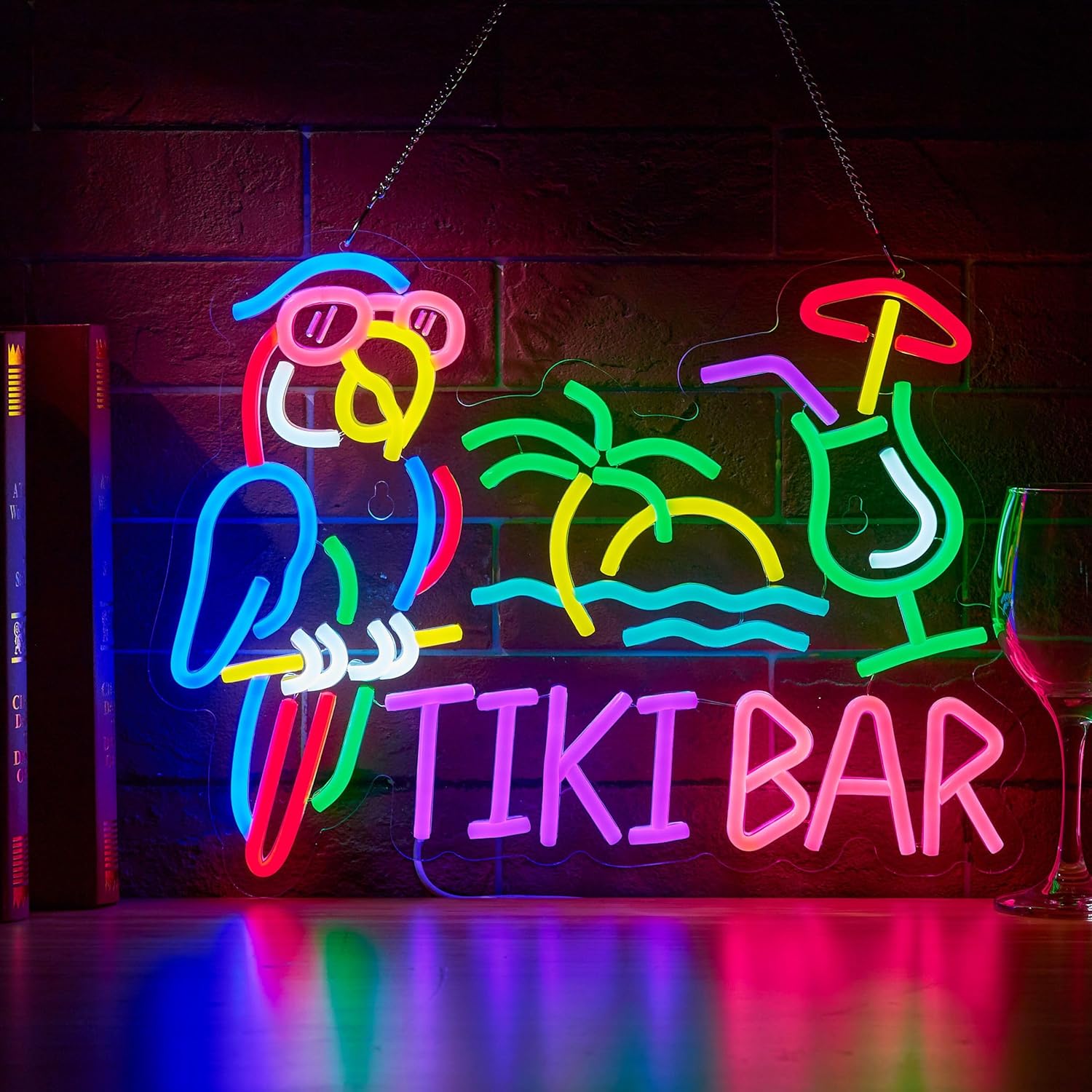 Tiki Bar Papegaai Palmboom Neo - Neon Sign Party recensie en prijs