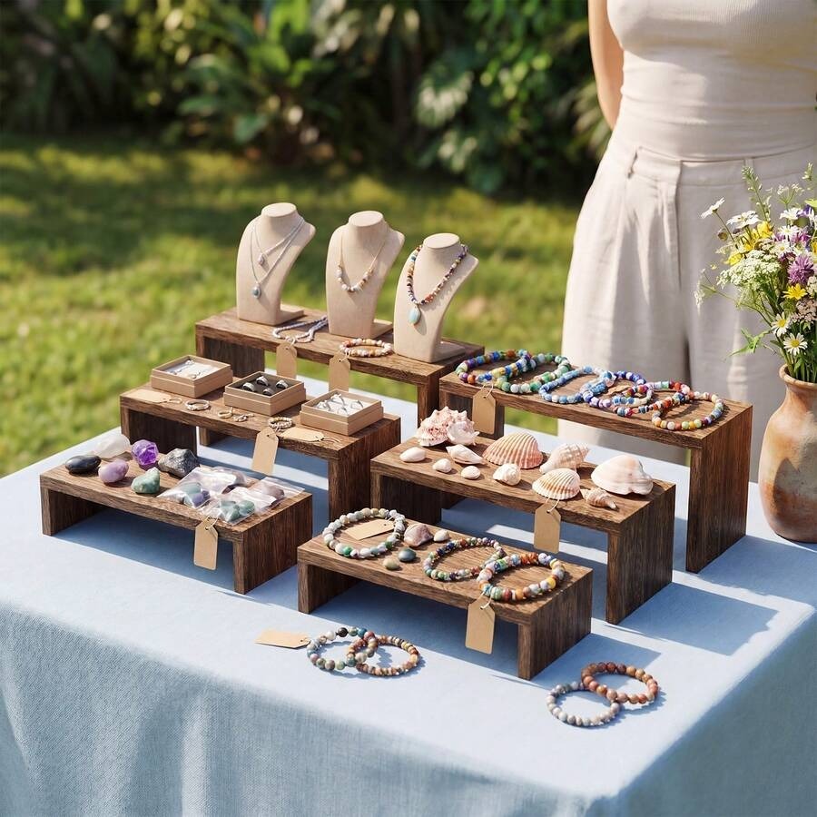 6-delige houten displaystandaa - Cupcake Stand Tier recensie en prijs
