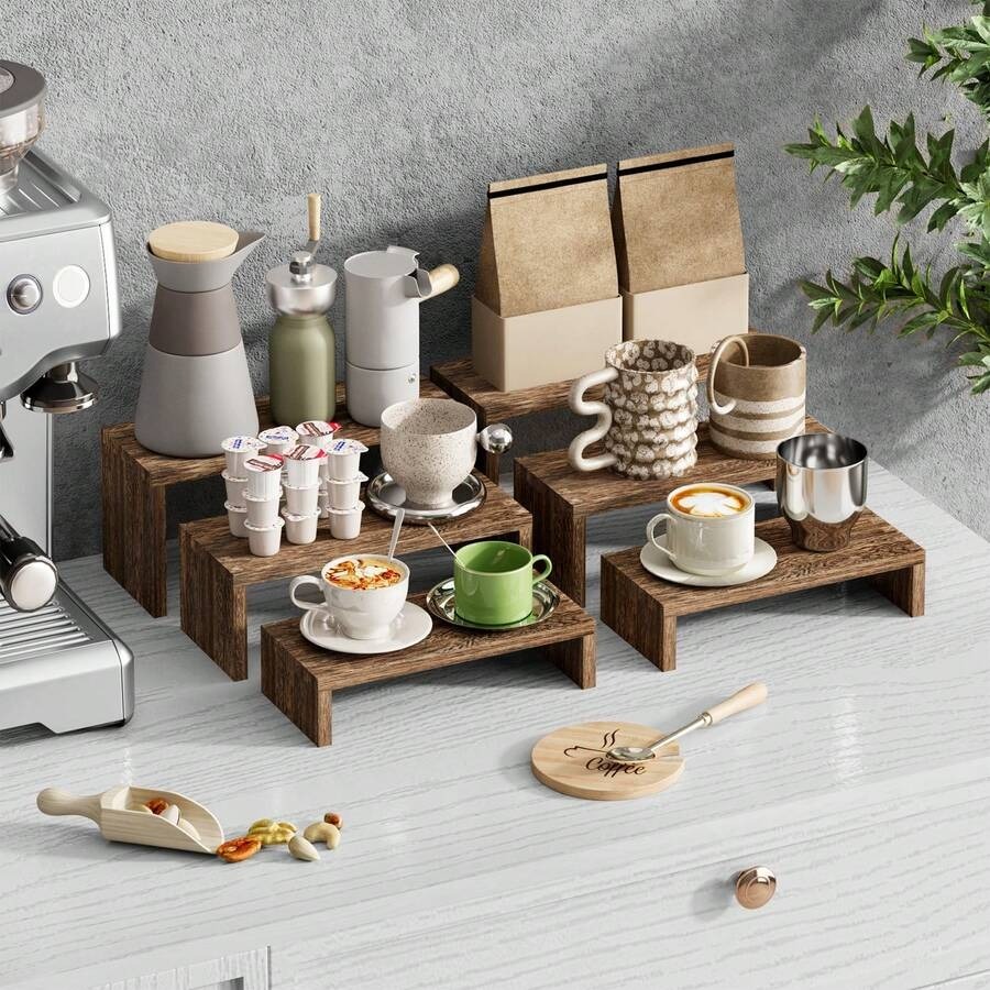 6-delige houten displaystandaa - Cupcake Stand Tier recensie en prijs
