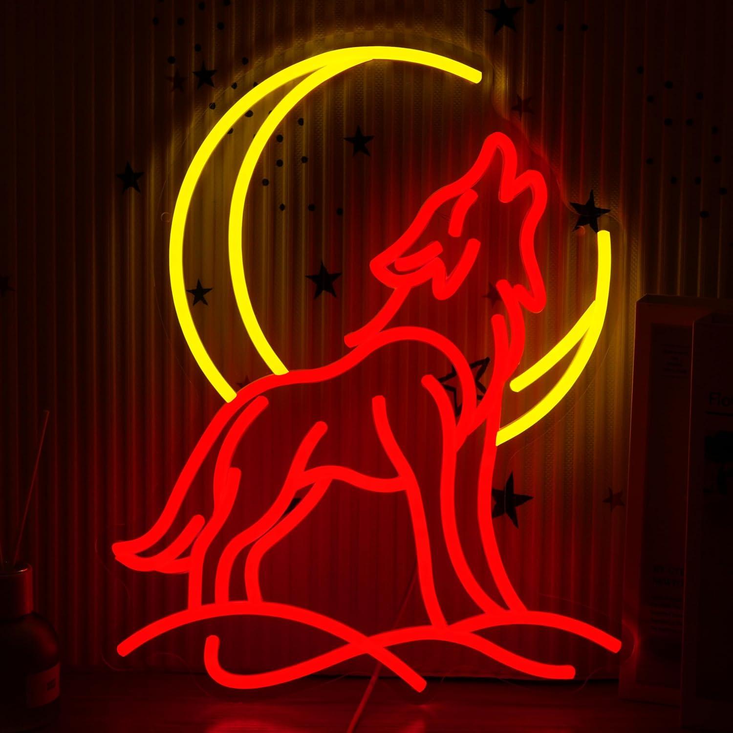Huilende Wolf Neonbord Dimbare - Neon Sign Party recensie en prijs